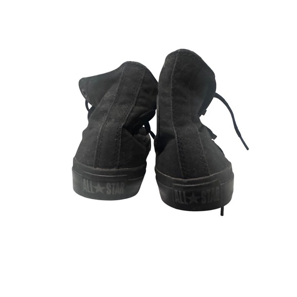 Converse All Star High Top Sneakers Black Monochrome Canvas Shoes - Picture 4 of 8